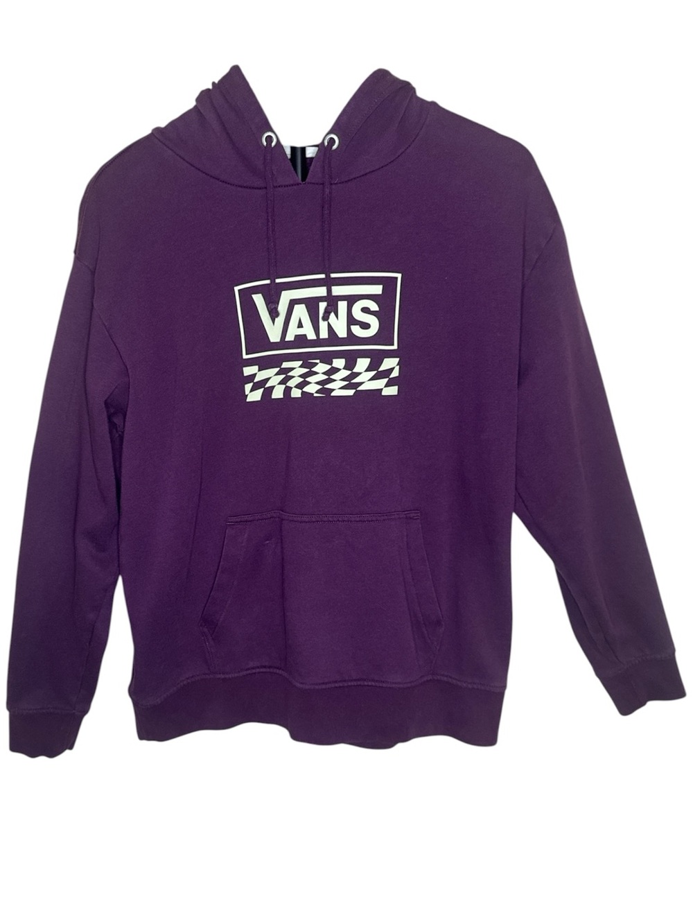 Vans Purple Logo Hoodie with Checker Graphic